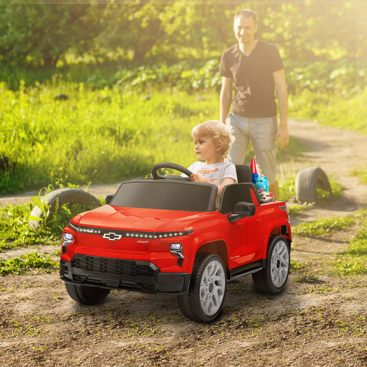 12V Licensed Chevrolet Silverado RST Kids Electric Ride-On Car Red Gas Scooters 0