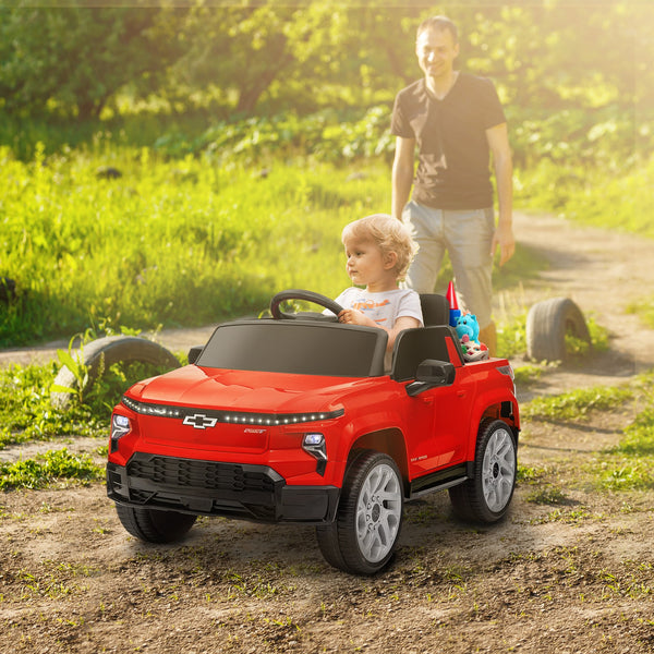 12V Licensed Chevrolet Silverado RST Kids Electric Ride-On Car Red