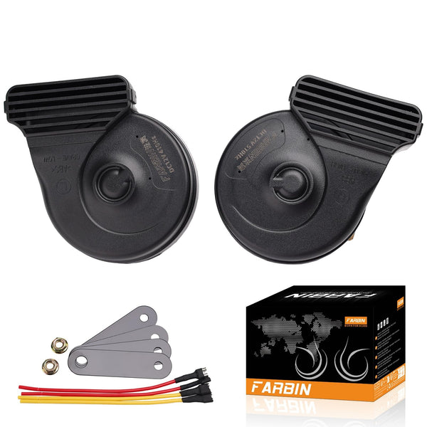 12V Compact Waterproof Car and Train Horn with High and Low Tones, Super Loud