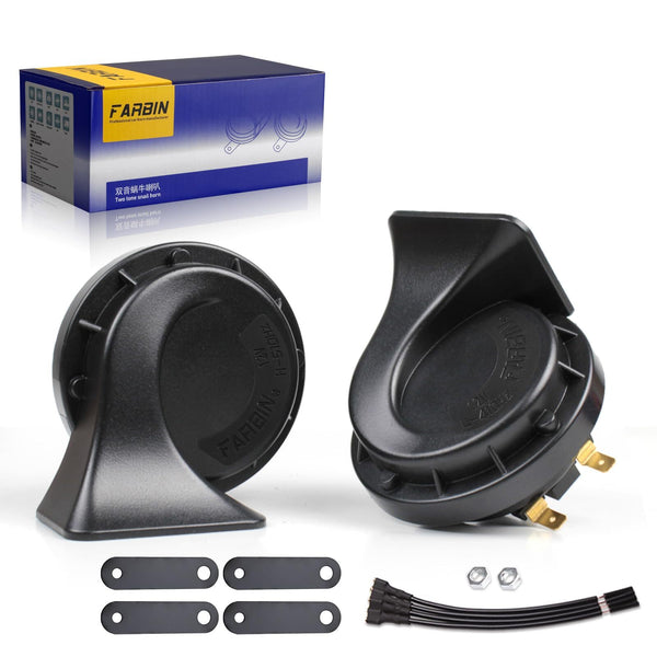 12V Compact Waterproof Snail Horn Kit for Trucks Cars and Motorcycles