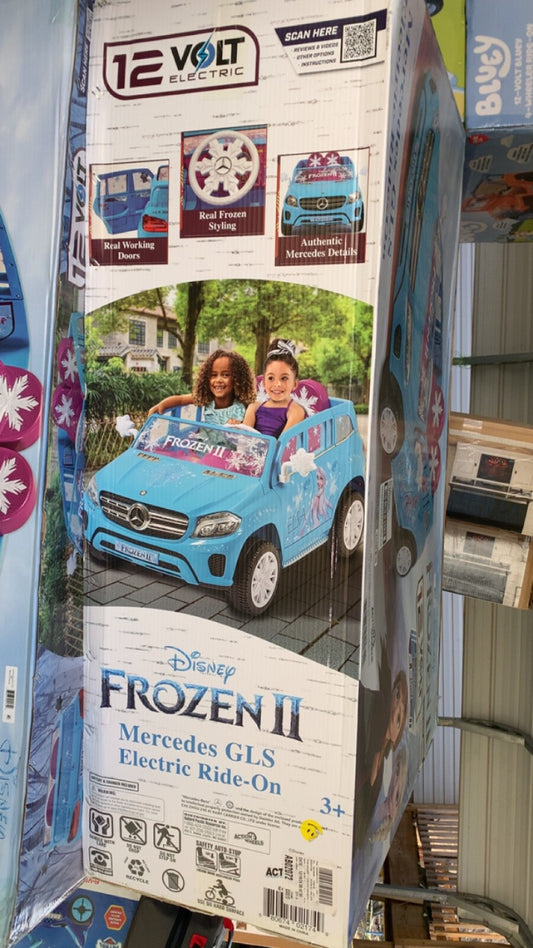 12V Disney Frozen Mercedes GLS 320 Powered Ride-On Car for Girls Ages 3 to 5 Gas Scooters 0