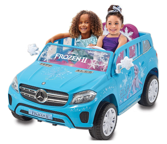 12V Disney Frozen Mercedes GLS 320 Electric Ride-On Car for Girls Ages 3+ with 5 MPH Speed Gas Scooters 0