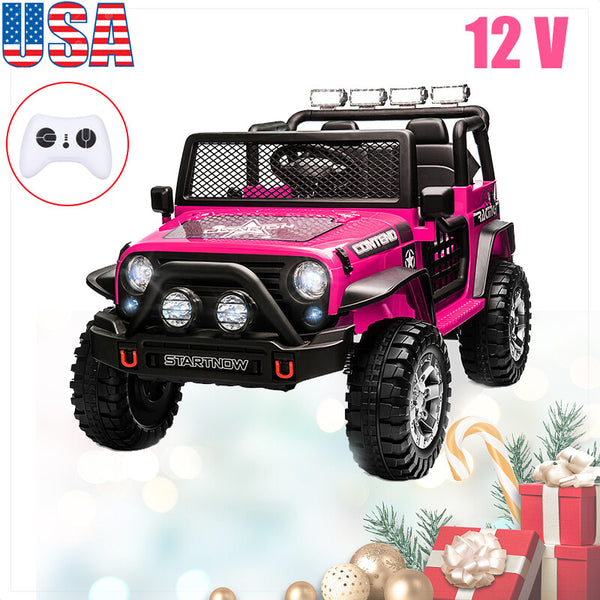 12V Electric Battery-Powered Kids Ride-On Jeep Toy Car 2-Seater with Remote Control and MP3 Player
