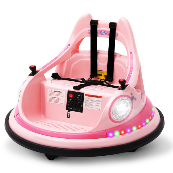 12V Electric Bumper Car with Remote Control and DIY Stickers for Kids Ages 1.5-6 Years