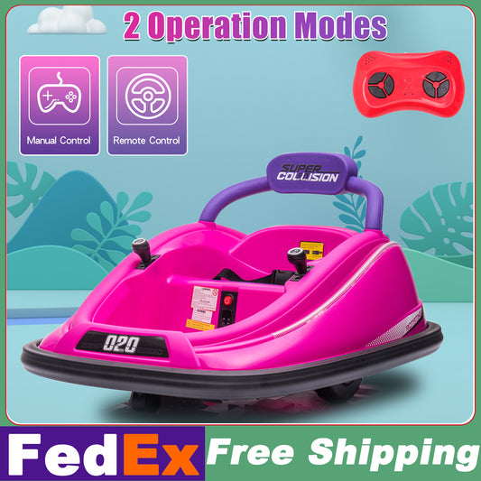 12V Electric Kids Ride-On Bumper Car with 360-Degree Spin and Remote Control Gas Scooters 0