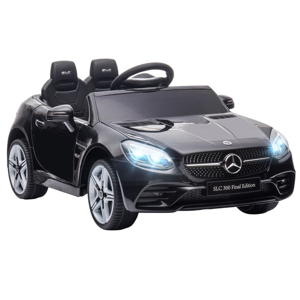 12V Electric Ride-On Car for Kids with Parental Remote Control, Dual Motors, Music, and Lights in Black