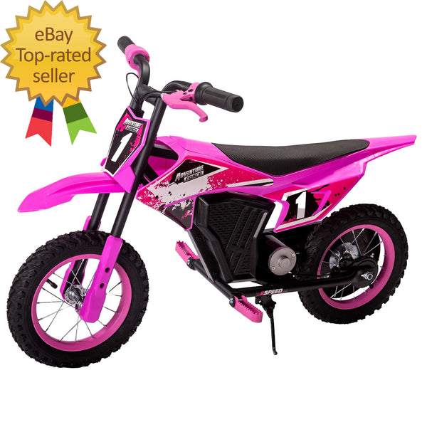 12V Electric Pink Dirt Bike for Kids Battery Powered Ride-On Ages 5 and Up