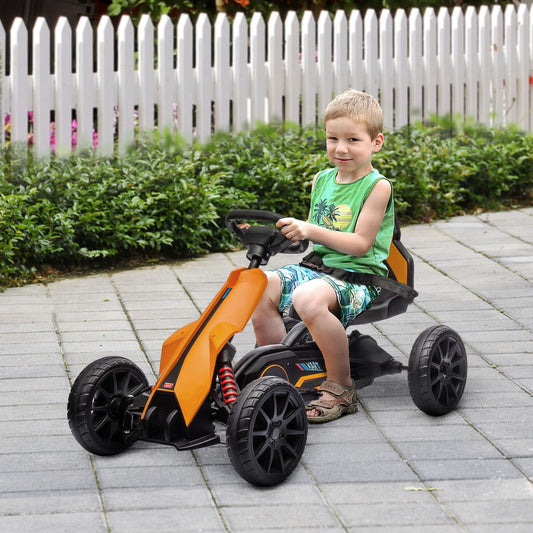 12V Electric Go-Kart for Kids with Adjustable Speed, Orange Gas Scooters 0