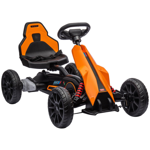 12V Electric Go-Kart for Kids with Adjustable Speed in Orange