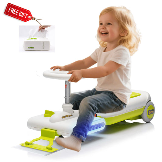 12V Electric Kids Ride-On Go Kart with LED Lights, Music, and Cleaning Mop – Green Gas Scooters 0