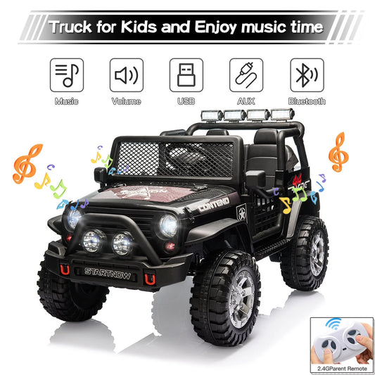 12V Electric Kids 2-Seater Off-Road Jeep Ride-On Truck Vehicle Toy with Remote Gas Scooters 0