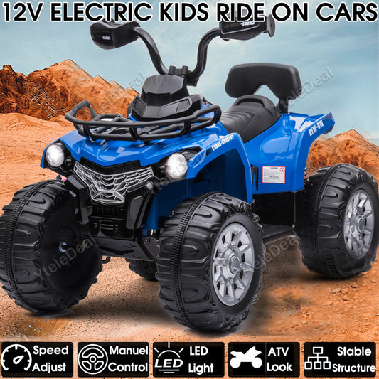 12V Electric Kids Ride-On Beach ATV Truck Toy with 2 Speeds and MP3 Battery Powered Gas Scooters 0