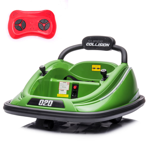 12V Electric Kids Ride-On Bumper Car with 360° Rotation and Remote Control