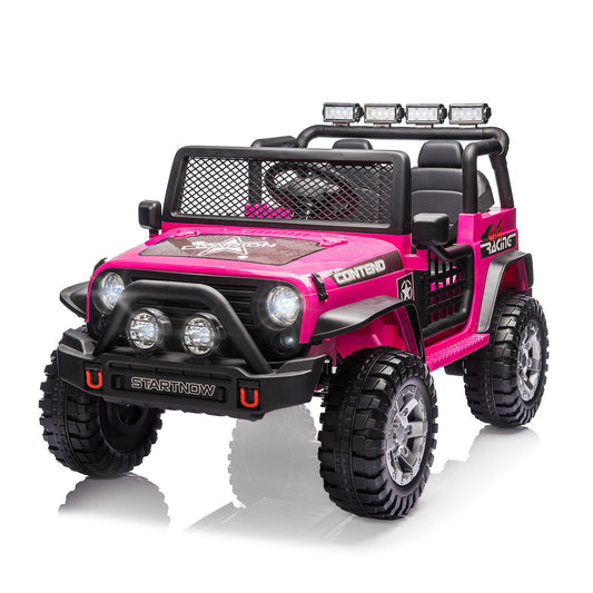 12V Electric Kids 2-Seater Ride-On Jeep Truck Toy with Bluetooth and Remote Control Gas Scooters 0