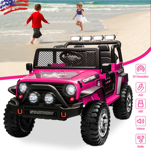 12V Electric 2-Seater Kids Ride-On Truck Jeep with Remote Control