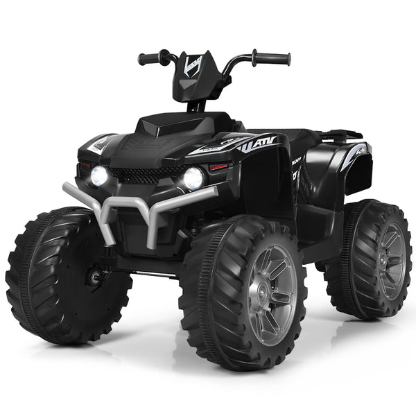 12V Electric Kids Ride-On ATV 4-Wheeler Quad with Music and LED Lights Black