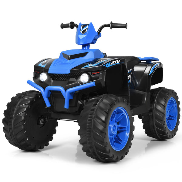 12V Electric Kids Ride-On ATV 4-Wheeler Quad with Music and LED Lights Navy
