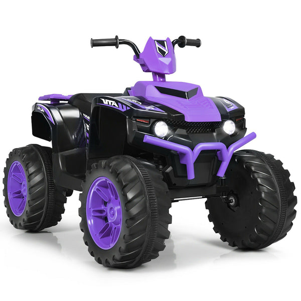 12V Electric Kids Ride-On ATV 4 Wheeler Quad with Music and LED Lights Purple