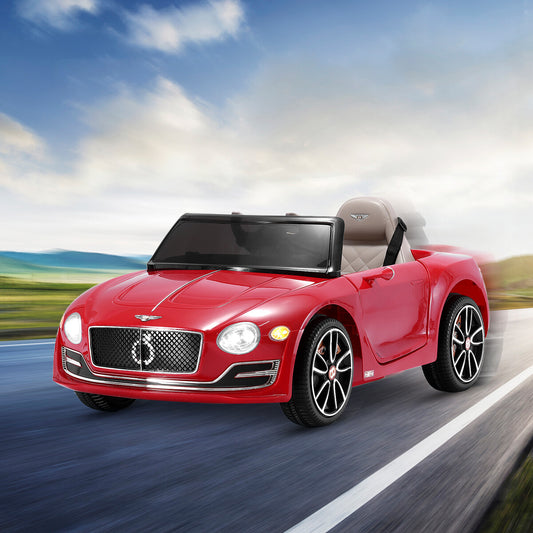 12V Electric Kids Ride-On Bentley Car Licensed Battery Powered Remote Control Red Gas Scooters 0