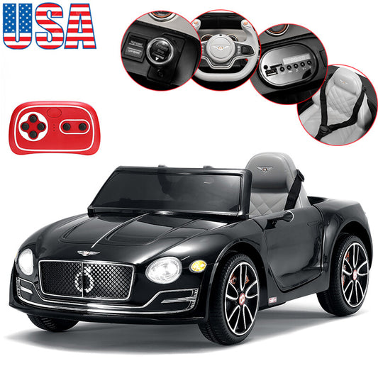 12V Licensed Bentley-Style Electric Ride-On Car for Kids with Remote Control and LED Lights Gas Scooters 0