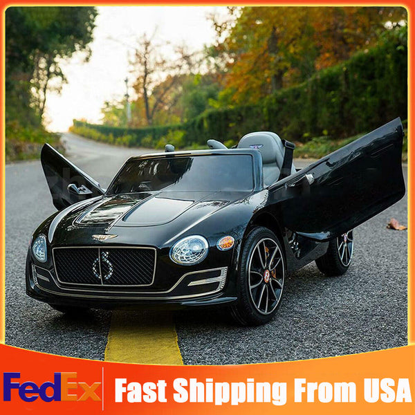 12V Electric Kids Ride-On Car Bentley Style with Remote Control and LED Lights Black