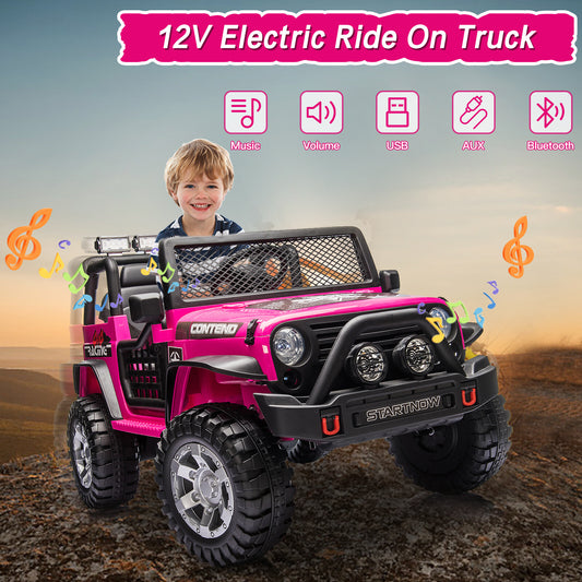 12V Electric Kids 2-Seater Ride-On Jeep Truck Vehicle with Remote Control Gas Scooters 0