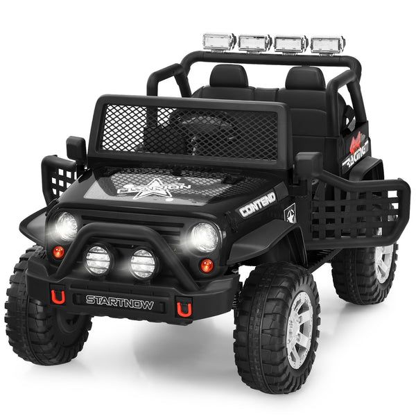 12V Electric Kids Ride-On Truck with MP3, Horn, and 2.4G Remote Control - Black