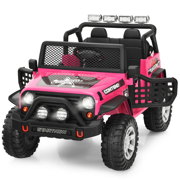 12V Electric Kids Ride-On Truck with MP3, Horn, and 2.4G Remote Control - Pink
