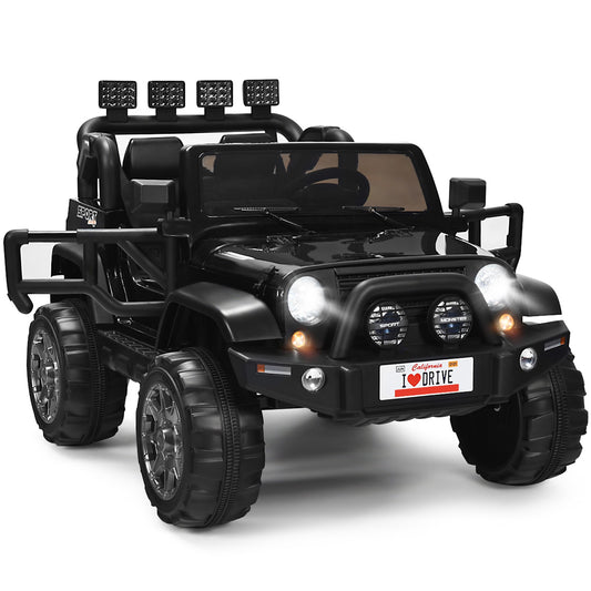 12V Electric Kids Ride-On Car with Remote Control, Storage Box, and Music – Black Gas Scooters 0