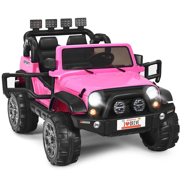 12V Pink Electric Ride-On Car for Kids with Remote Control, Storage Box, and Music