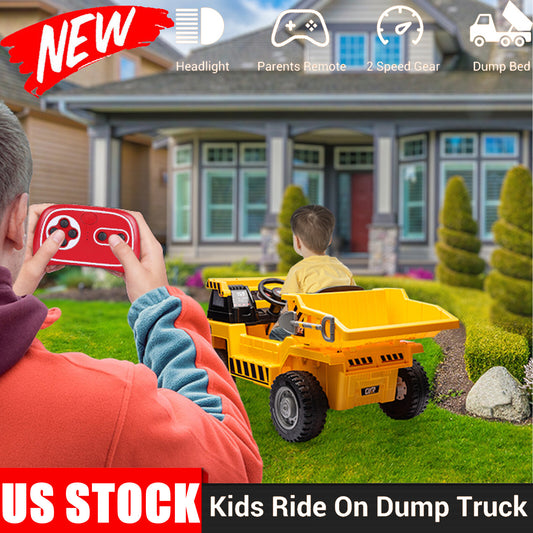 12V Electric Kids Ride-On RC Dump Truck Construction Tractor with Functional Electric Bucket Gas Scooters 0