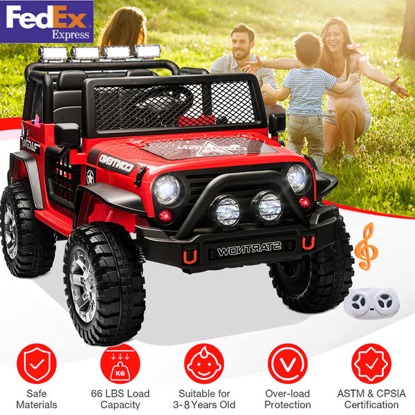 12V Electric Kids Ride-On Jeep Car Truck Toy with Remote Control