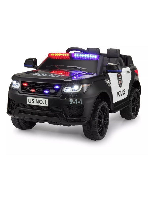 12V Electric Kids Ride-On Police Car with Remote Control, Siren, and Music