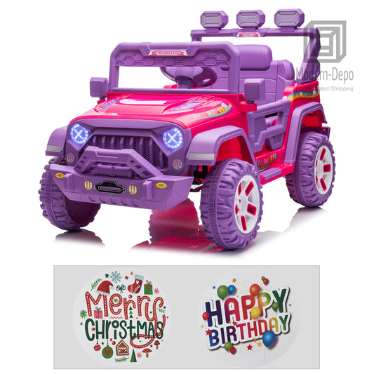 12V Electric Kids Ride-On Truck with Remote Control, DIY Stickers, Dual Motors, and MP3 Player Gas Scooters Variant 0