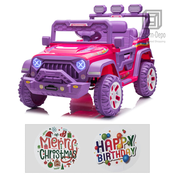 12V Electric Kids Ride-On Truck with Remote Control, DIY Stickers, Dual Motors, and MP3 Player