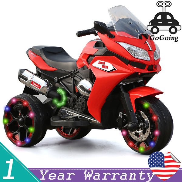12V Rechargeable Electric Ride-On Motorcycle Toy with Adjustable Speed 1.8-3.2 MPH