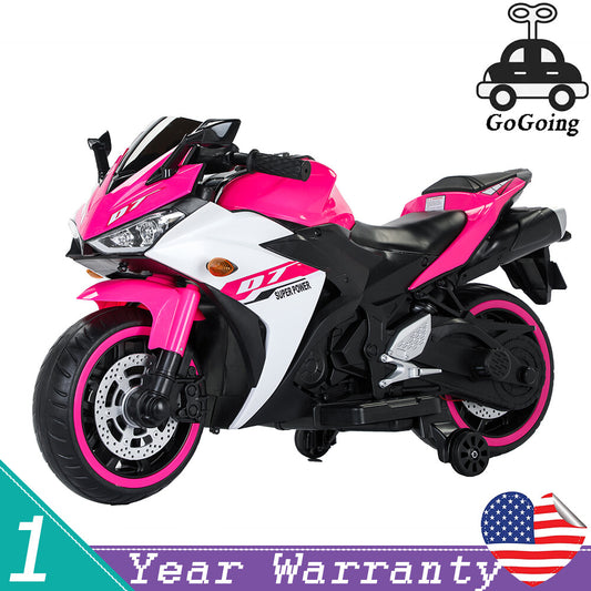 12V Rechargeable Electric Ride-On Motorcycle Toy Bike 1.8-3.2 MPH for Ages 3-6 Gas Scooters 0