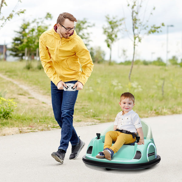 12V Electric Ride-On Bumper Car with Remote Control - Green