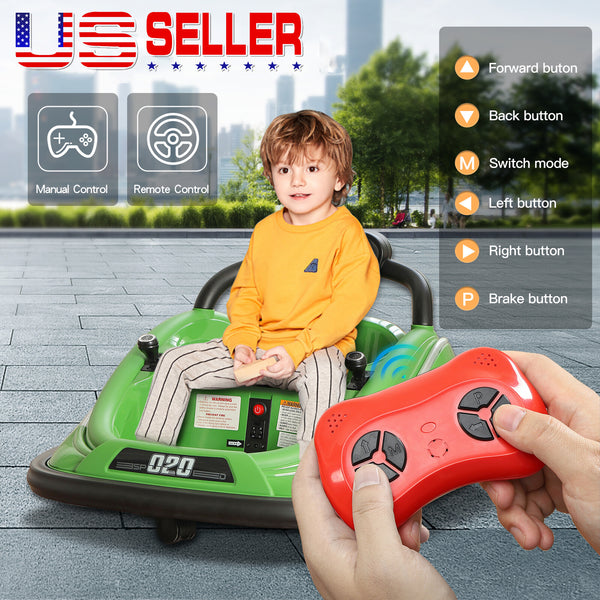12V Electric Ride-On Baby Bumper Car for Toddlers with Remote Control and MP3 Player