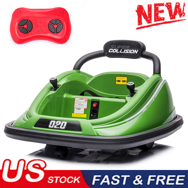 12V Electric Kids Ride-On Bumper Car with 360° Rotation and Remote Control
