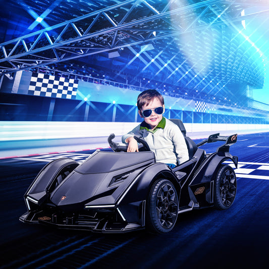 12V Electric Ride-On Car with Remote Control and Bluetooth, Black Gas Scooters 0