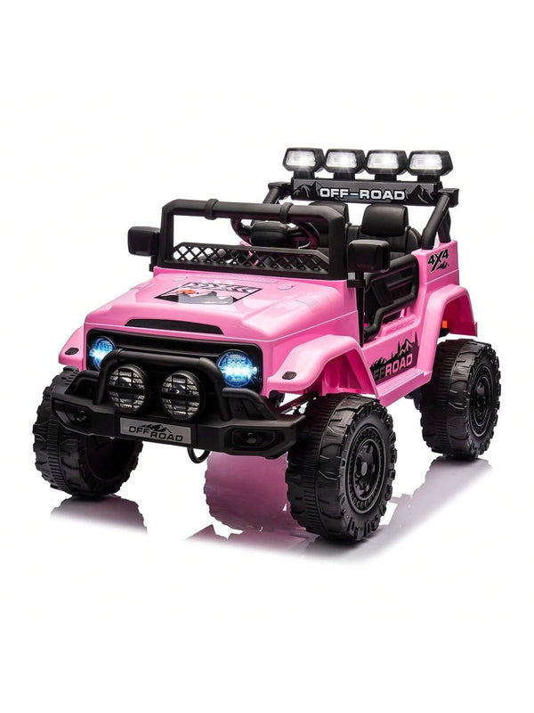 12V Electric Ride-On Truck for Kids with Remote Control, Spring Suspension, LED Lights, and Music