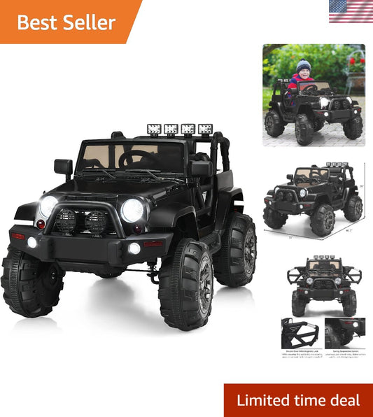 12V Electric Ride-On Truck with Double Doors, Parental Control, and Suspension System Gas Scooters 0