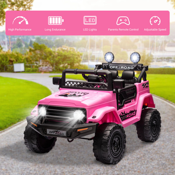 12V Electric 2-Seater Kids Ride-On Jeep Truck with Remote Control