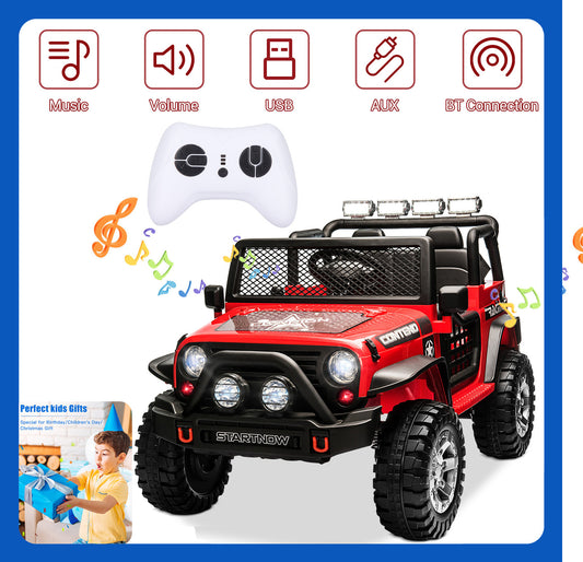 12V Electric 2-Seater Kids Ride-On Jeep Truck with Remote Control Gas Scooters 0