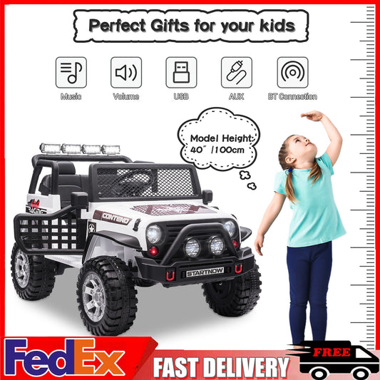 12V Electric Ride-On Jeep Truck for Kids 2-Seater with Remote Control Gas Scooters 0