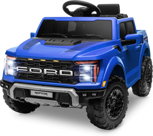 12V Ford F-150 Raptor Ride-On Truck with Remote Control, Lights, and Bluetooth Gas Scooters 0