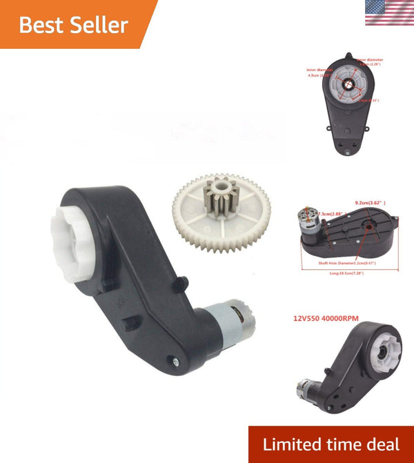 12V High-Speed Gearbox Motor with Quick-Change Connectors for Ride-On Toys