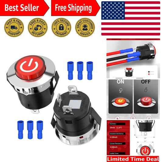 12V Key Start Power Switch with Easy Push Button for Kids Ride-On Cars Gas Scooters 0