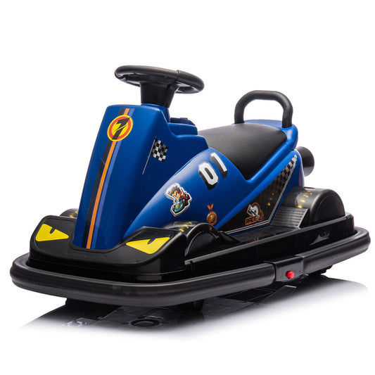 12V Ride-On Motorized Bumper Car for Kids Ages 3-5 with 360° Rotation and 1.55 MPH Speed Gas Scooters 0